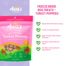 Load image into Gallery viewer, Ava's Pet Palace Freeze Dried Dog Treats Bag - Turkey Poppers