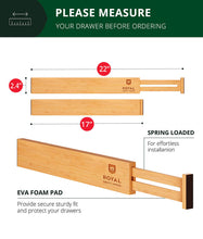 Load image into Gallery viewer, Royal Craft Wood Expandable Drawer Dividers Set of 4 Natural Color