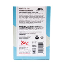 Load image into Gallery viewer, Bixby Organic Milk Chocolate Maine Sea Salt Bar