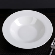 Load image into Gallery viewer, Wilmax Porcelain Set Of 6 Professional Rolled Rim White Deep Plate 8" inch | 8 Fl Oz
