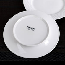 Load image into Gallery viewer, Wilmax Porcelain White Dessert Plate With Embossed Wide Rim 8" inch |Set Of 6 In Gift Box