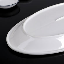 Load image into Gallery viewer, Wilmax Porcelain Set Of 3 White Oval Plate / Platter 14.5" inch | 36.5 Cm