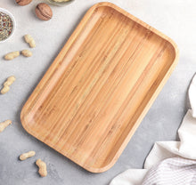Load image into Gallery viewer, Wilmax Porcelain Set Of 3 Bamboo Platter 12" inch X 8" inch | For Appetizers / Barbecue / Burger Sliders