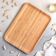 Load image into Gallery viewer, Wilmax Porcelain Bamboo Platter 14" inch X 10" inch | For Appetizers / Barbecue / Steak