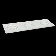 Load image into Gallery viewer, Wilmax Porcelain Set Of 6 White Tray With Dish / Cup Holders 10" inch X 3.5" inch |