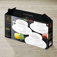 Load image into Gallery viewer, Wilmax Porcelain White 3 Oz | 90 Ml Coffee Cup & Saucer Set Of 6 In Gift Box