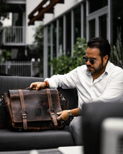 Load image into Gallery viewer, Vintage Gentlemen The “Lewis” Buffalo Leather Messenger Bag