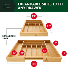Load image into Gallery viewer, Royal Craft Wood Silverware Drawer Organizer 9 Slots