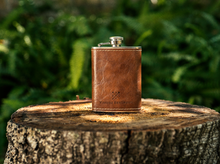 Load image into Gallery viewer, Vintage Gentlemen Preorder: Leather Wrapped VG Stainless Steel Flask