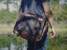 Load image into Gallery viewer, Vintage Gentlemen The “Lewis” Buffalo Leather Messenger Bag