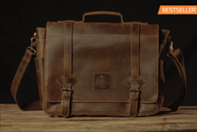 Load image into Gallery viewer, Vintage Gentlemen The “Lewis” Buffalo Leather Messenger Bag