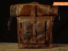 Load image into Gallery viewer, Vintage Gentlemen “The Roosevelt” Buffalo Leather Backpack