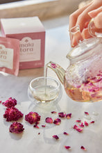 Load image into Gallery viewer, Mala Tara Red Damask Rose Whole Flower Tea Box