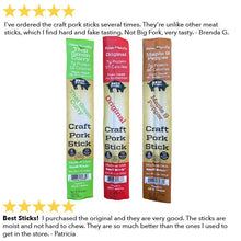 Load image into Gallery viewer, Big Fork Craft Pork Snack Stick Sample (3 sticks total)