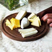 Load image into Gallery viewer, Virginia Boys Kitchens Small Round Walnut Charcuterie Board