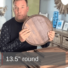 Load image into Gallery viewer, Virginia Boys Kitchens Large Round Walnut Wood Charcuterie Board