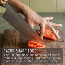 Load image into Gallery viewer, Virginia Boys Kitchens 8 Inch Stainless Steel Chef Knife with Walnut Handle