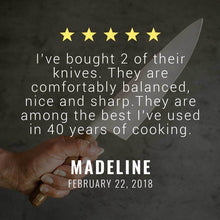 Load image into Gallery viewer, Virginia Boys Kitchens 8 Inch Stainless Steel Chef Knife with Walnut Handle