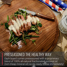 Load image into Gallery viewer, Virginia Boys Kitchens Large Round Walnut Wood Charcuterie Board