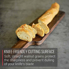 Load image into Gallery viewer, Virginia Boys Kitchens 4 x 20 Walnut Cutting Board and Bread Paddle with Handle