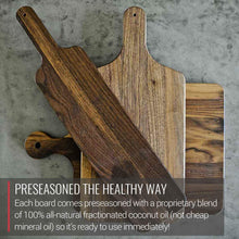 Load image into Gallery viewer, Virginia Boys Kitchens 4 x 20 Walnut Cutting Board and Bread Paddle with Handle