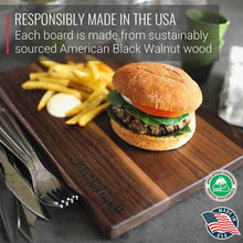 Load image into Gallery viewer, Virginia Boys Kitchens Small Walnut Wood Cutting Board