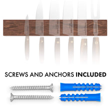 Load image into Gallery viewer, Virginia Boys Kitchens 15" Wall Mounted Magnetic Walnut Knife Rack - Holds 7 Knives