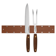 Load image into Gallery viewer, Virginia Boys Kitchens 16" Wall Mounted Magnetic Walnut Wood Knife Rack - Holds 7 Knives