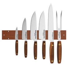 Load image into Gallery viewer, Virginia Boys Kitchens 16" Wall Mounted Magnetic Walnut Wood Knife Rack - Holds 7 Knives