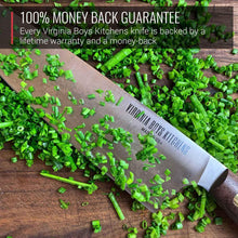 Load image into Gallery viewer, Virginia Boys Kitchens 3 Piece Stainless Steel Chef Knife Set with Walnut Wood Handles