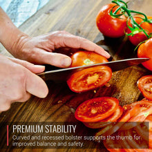 Load image into Gallery viewer, Virginia Boys Kitchens 3 Piece Stainless Steel Chef Knife Set with Walnut Wood Handles