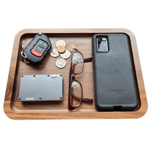 Load image into Gallery viewer, Virginia Boys Kitchens Valet Tray - Catch All Tray - Accessories Organizer - Walnut Wood