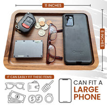 Load image into Gallery viewer, Virginia Boys Kitchens Valet Tray - Catch All Tray - Accessories Organizer - Walnut Wood