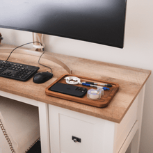 Load image into Gallery viewer, Virginia Boys Kitchens Valet Tray - Catch All Tray - Accessories Organizer - Walnut Wood