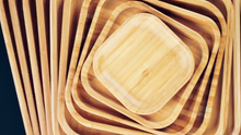 Load image into Gallery viewer, Wilmax Porcelain Bamboo Round Serving Board 12" inch | For pizza / Barbecue / Steak