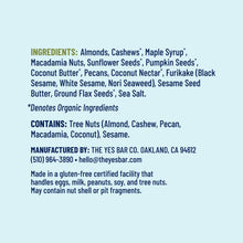 Load image into Gallery viewer, YES BAR® Black Sesame Sea Salt Pack - 6 Packs