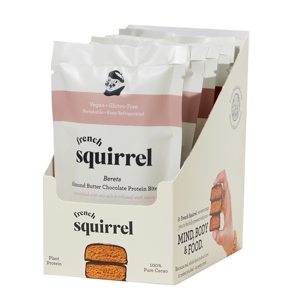 French Squirrel Almond Butter Chocolate Berets Pouch (2-Pack) - 6 Pouches x 2-Pack