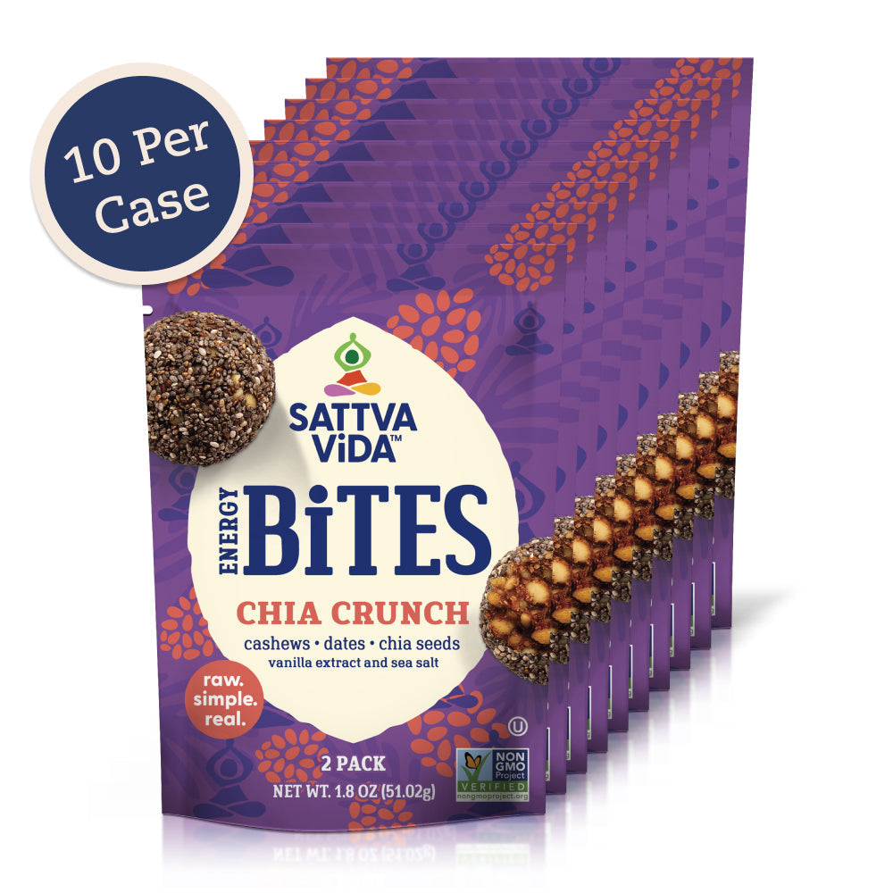 Sattva Vida Chia Crunch Energy Bites Packs - 2 pieces x 10 packs