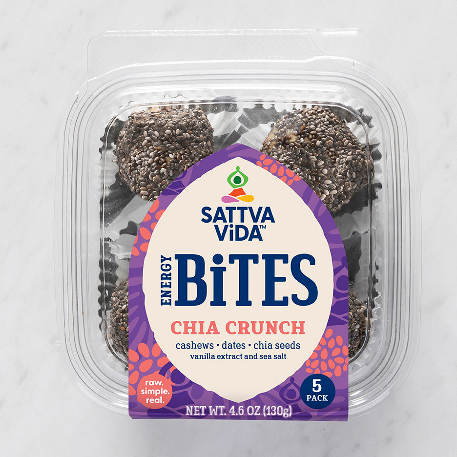 Sattva Vida Chia Crunch Energy Bites Pack - 5 pieces x 8 packs