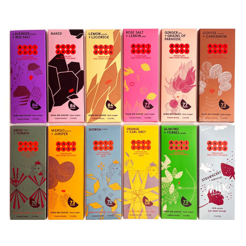 Antidote Chocolate - ANTIDOTE CHOCOLATE DISCOVERY BOX Cases - 3 cases x 12 bars - Chocolate Bars | Delivery near me in ... Farm2Me #url#