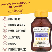 Load image into Gallery viewer, Arvoli Honey - Arvoli Honey Lavender Infused Honey Bottle - 8 oz - Honey | Delivery near me in ... Farm2Me #url#