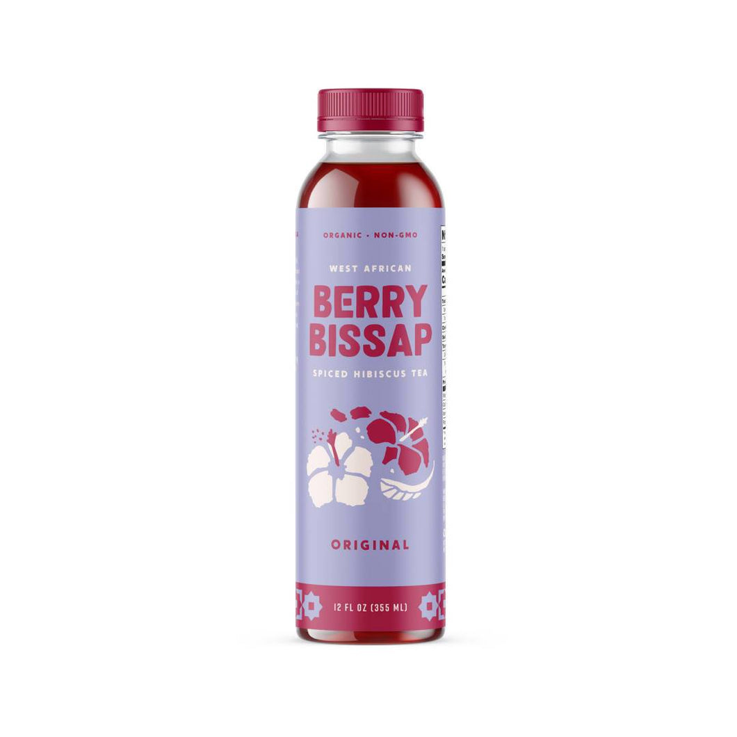 Organic Original Bissap Hibiscus Tea Bottles - 12 x 12oz