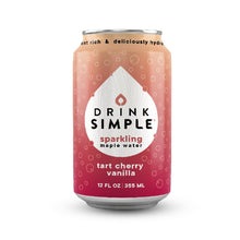Load image into Gallery viewer, Drink Simple - 12 oz. Tart Cherry Vanilla Sparkling Maple Water - 12 Pack by Drink Simple - Farm2Me - carro-6365907 - -