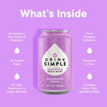 Load image into Gallery viewer, Drink Simple - Mixed 12 Pack Sparkling Maple Waters- 4 Flavors: Tart Cherry Vanilla, Raspberry Lemon, Blackberry Lemon, and Orange Cream by Drink Simple - Farm2Me - carro-6365873 - -