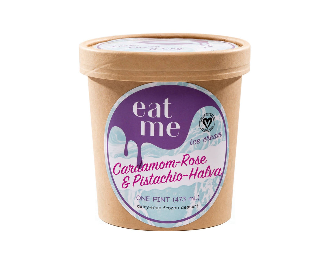 Eat Me - Cardamom, Rose + Pistachio Halva Vegan Ice Cream Pint Containers - 8 x 16oz - Dairy | Delivery near me in ... Farm2Me #url#