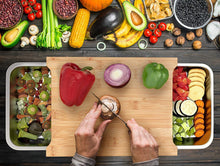 Load image into Gallery viewer, ecozoi - Bamboo Cutting Board with 2 Organizing Stainless Steel Trays by ecozoi - | Delivery near me in ... Farm2Me #url#