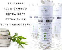 Load image into Gallery viewer, ecozoi - Bamboo Kitchen Paper Towels, Reusable Tree-Free Rolls with Design, 4 Pack by ecozoi - | Delivery near me in ... Farm2Me #url#