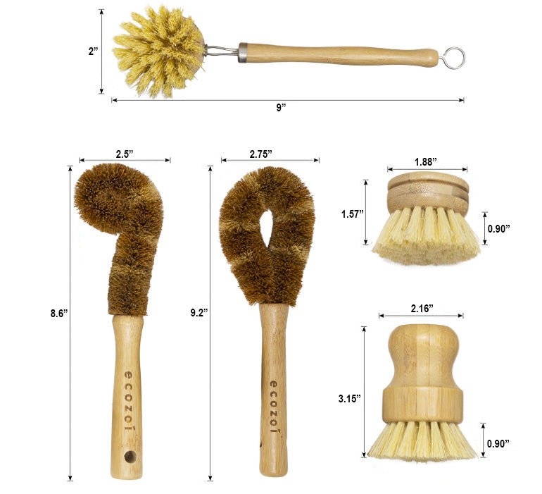 Ecomended Coconut Kitchen Brushes - exist green