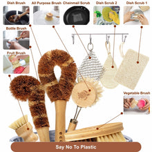 Load image into Gallery viewer, ecozoi - Dish Brush Set, 9 Piece Kitchen Scrub, Zero Waste Brush Set, Plant Based Vegetable Brush Set by ecozoi - | Delivery near me in ... Farm2Me #url#