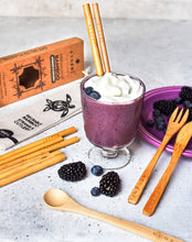 Load image into Gallery viewer, ecozoi - ecozoi Organic Bamboo Straws and Cutlery Set with Cotton Travel bag - Straw Holders & Dispensers | Delivery near me in ... Farm2Me #url#
